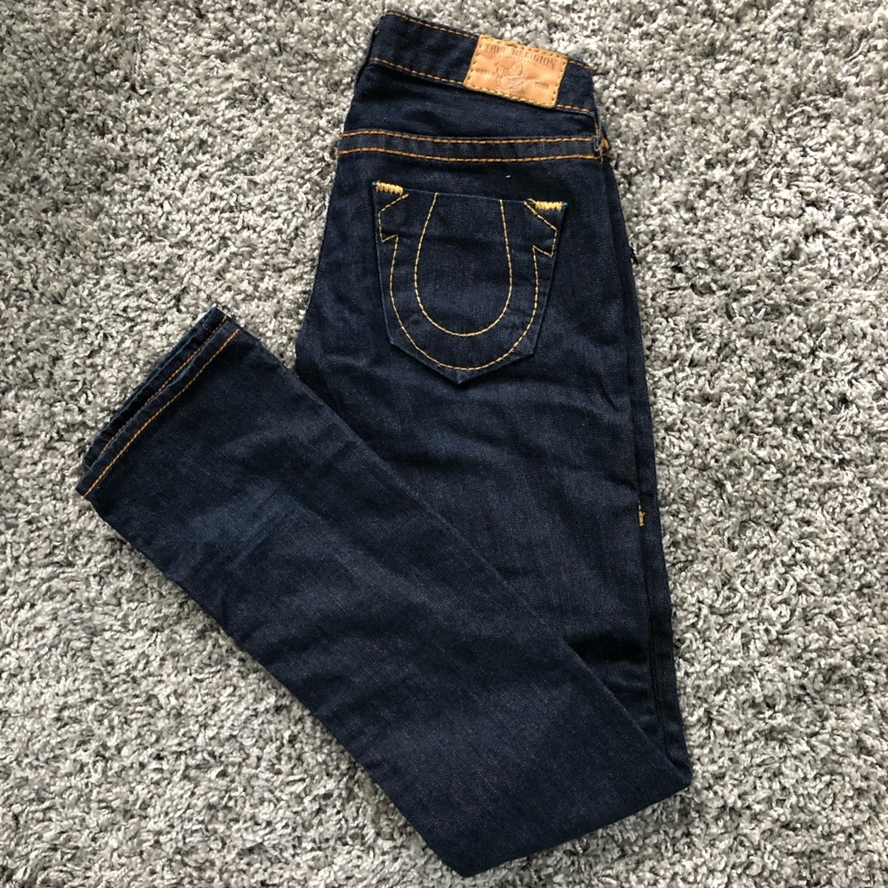 True Religion Dark Rinse Skinny Jeans Sz 24